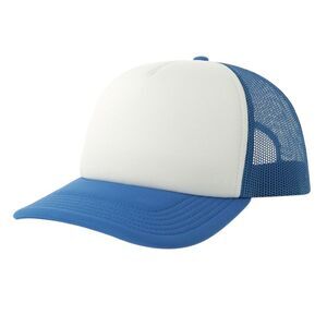 Atlantis Unisex Adult Rapper-S 5 Panel Recycled Mid Visor Trucker Cap / White/Ro
